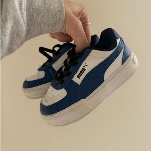 Puma toddler Navy Blue and White Low-Top Sneakers